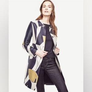 NWT Ann Taylor Calla Lily Jacquard Coat Size Small Petite